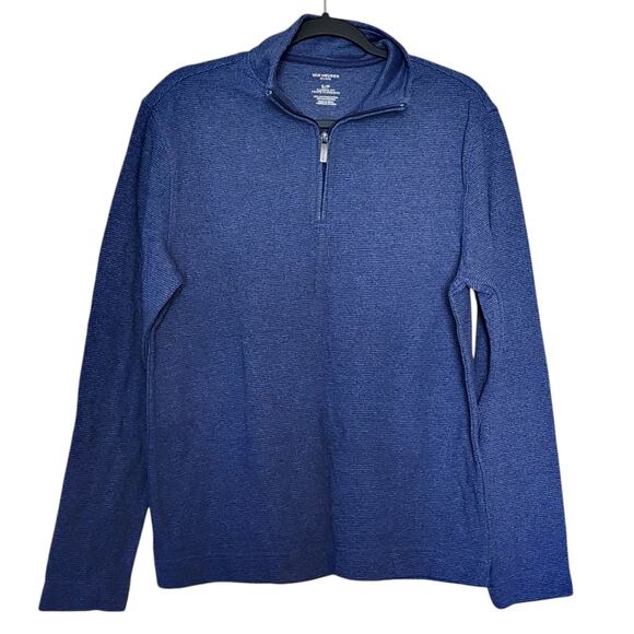 Van Heusen Flex Pullover Knit Top Size S Classic Fit Ribbed Mock Neck 1/4 Zip - Picture 1 of 8